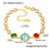 Wholesale Stainless Steel Czech Glass Geometric Anklet For Women Simple Style Luxury Foot Accessories