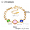 Wholesale Stainless Steel Czech Glass Geometric Anklet For Women Simple Style Luxury Foot Accessories