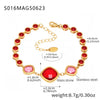 Wholesale Stainless Steel Czech Glass Geometric Anklet For Women Simple Style Luxury Foot Accessories