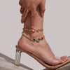 Wholesale Stainless Steel Czech Glass Geometric Anklet For Women Simple Style Luxury Foot Accessories