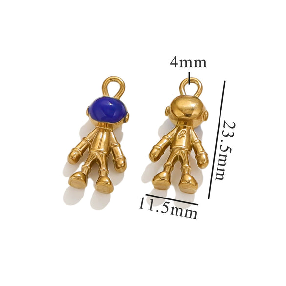 Wholesale Stainless Steel 3D Cartoon Geometric Astronaut Diy Dripping Oil Pendant Jewelry Accessories