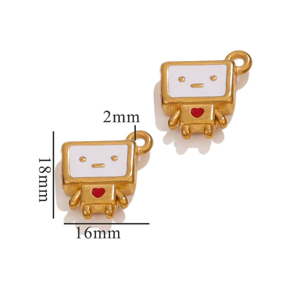 Wholesale Stainless Steel 3D Vintage Enamel Oil Drop Cartoon Bear Pendant Necklace Jewelry Accessories