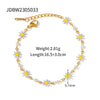 Wholesale Stainless Steel Daisy Flower Bracelet Set With 18K Vacuum Plating
