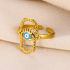 Wholesale Stainless Steel Devil's Eye Ring With Geometric Pattern And Electroplating Unisex