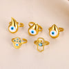 Wholesale Stainless Steel Devil's Eye Ring With Geometric Pattern And Electroplating Unisex