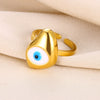Wholesale Stainless Steel Devil's Eye Ring With Geometric Pattern And Electroplating Unisex