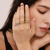 Wholesale 316L Stainless Steel Diamond Checkerboard Rhombus Ring With Electroplating For Women Simple Design