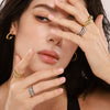 Wholesale 316L Stainless Steel Diamond Checkerboard Rhombus Ring With Electroplating For Women Simple Design