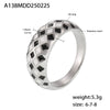 Wholesale 316L Stainless Steel Diamond Checkerboard Rhombus Ring With Electroplating For Women Simple Design