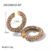 Wholesale Stainless Steel Diamond Ear Clip Ear Stud Earrings With Geometric Design