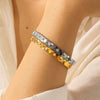 Wholesale Stainless Steel Diamondencrusted Bracelet With Rhombus Clasp And Geometric Design