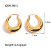 Wholesale Stainless Steel Double C Earrings With Geometric Style And Electroplating For Women