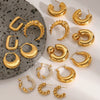 Wholesale Stainless Steel Double C Earrings With Geometric Style And Electroplating For Women