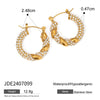 Wholesale Stainless Steel Double C Earrings With Geometric Style And Electroplating For Women