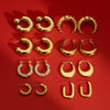 Wholesale Stainless Steel Double C Earrings With Geometric Style And Electroplating For Women