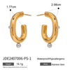 Wholesale Stainless Steel Double C Earrings With Geometric Style And Electroplating For Women