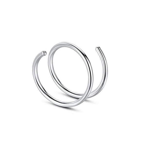 Wholesale Stainless Steel Double Layer Perforated Spiral Nose Ring With Geometric Design Electroplated Jewelry For Unisex
