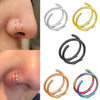 Wholesale Stainless Steel Double Layer Perforated Spiral Nose Ring With Geometric Design Electroplated Jewelry For Unisex