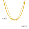 Wholesale Stainless Steel Double Layer Round Tree Of Life Electroplated Snake Bone Chain Necklace For Women