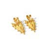 Wholesale Stainless Steel Double Peach Heart Irregular Earrings With Pvd Vacuum Real Gold Electroplating For Women