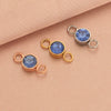 Wholesale Stainless Steel Double Ring Pendant Diy Jewelry Accessories With Smooth Pattern And Electroplating Treatment For December Birthday Stone