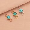 Wholesale Stainless Steel Double Ring Pendant Diy Jewelry Accessories With Smooth Pattern And Electroplating Treatment For December Birthday Stone