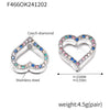 Wholesale Stainless Steel Double Sided Love Color Zircon Earrings With Hand Inlaid Buckle Design Geometric Pattern Electroplating Treatment Light Luxury And Niche Style For Women