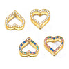 Wholesale Stainless Steel Double Sided Love Color Zircon Earrings With Hand Inlaid Buckle Design Geometric Pattern Electroplating Treatment Light Luxury And Niche Style For Women
