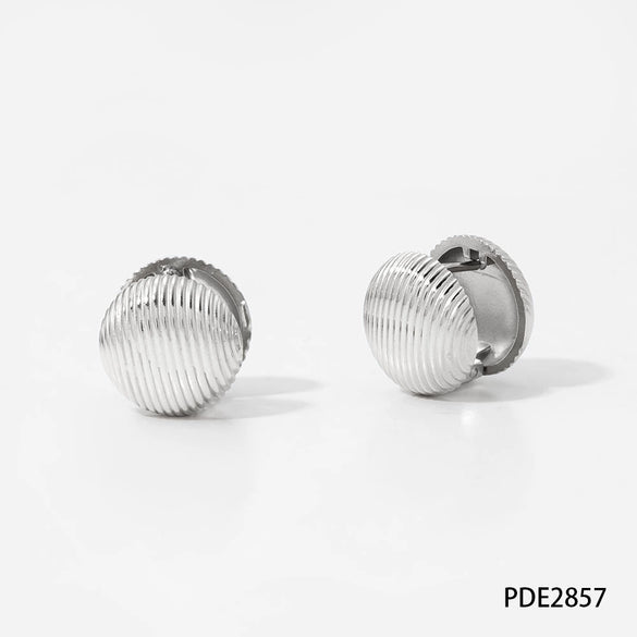 Wholesale Stainless Steel Double Sided Round Heart Shaped Texture Earrings With Electroplating For Women