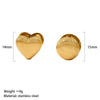 Wholesale Stainless Steel Double Sided Round Heart Shaped Texture Earrings With Electroplating For Women