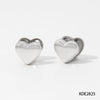 Wholesale Stainless Steel Double Sided Round Heart Shaped Texture Earrings With Electroplating For Women