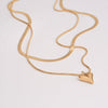 Wholesale Stainless Steel Doublelayer Love Peach Heart Necklace Electroplated Unisex Simple Elegant Jewelry