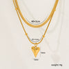 Wholesale Stainless Steel Doublelayer Love Peach Heart Necklace With Snake Bone Chain And Electroplating Treatment