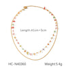 Wholesale Stainless Steel Doublelayer Necklace With Geometric Pattern Electroplating For Women