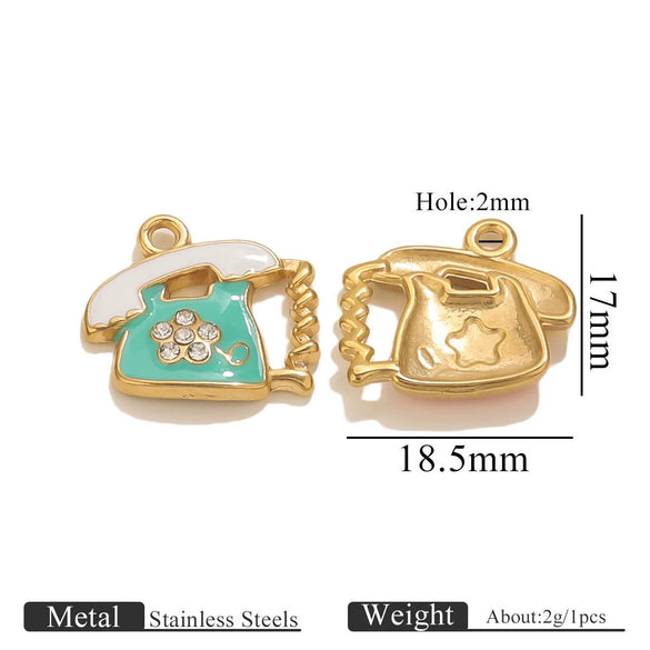 Wholesale Stainless Steel Dripping Oil Ice Cream Cup Phone Charm Pendant Jewelry Accessories