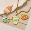 Wholesale Stainless Steel Dripping Oil Ice Cream Cup Phone Charm Pendant Jewelry Accessories