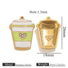 Wholesale Stainless Steel Dripping Oil Ice Cream Cup Phone Charm Pendant Jewelry Accessories