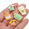 Wholesale Stainless Steel Dripping Oil Ice Cream Cup Phone Charm Pendant Jewelry Accessories