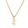 Wholesale Stainless Steel Dripping Oil Letters Necklace Pendant Accessories With Horse Whip Chain