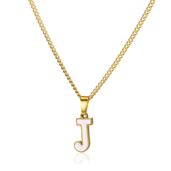 Wholesale Stainless Steel Dripping Oil Letters Necklace Pendant Accessories With Horse Whip Chain
