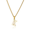 Wholesale Stainless Steel Dripping Oil Letters Necklace Pendant Accessories With Horse Whip Chain