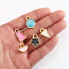 Wholesale Stainless Steel Dripping Oil Lock Pendant Jewelry Accessories With Fan Six Sides Triangle Star Trapezoid Shapes