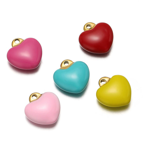 Wholesale Stainless Steel Dripping Oil Love Peach Heart Pendant Jewelry Accessories