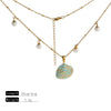 Wholesale Stainless Steel Dripping Oil Necklace With Diamond Shell Pendant And Pearl Chain For Women