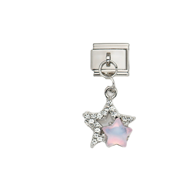 Wholesale Stainless Steel Dripping Oil Style Bracelet With Star Butterfly Sun Heart Shapes