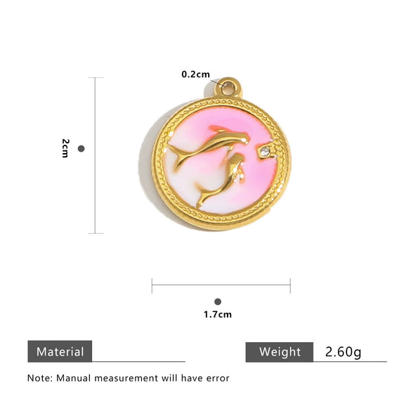 Wholesale Stainless Steel Dripping Oil Style Pendant Accessories For Diy Jewelry Earrings Necklace