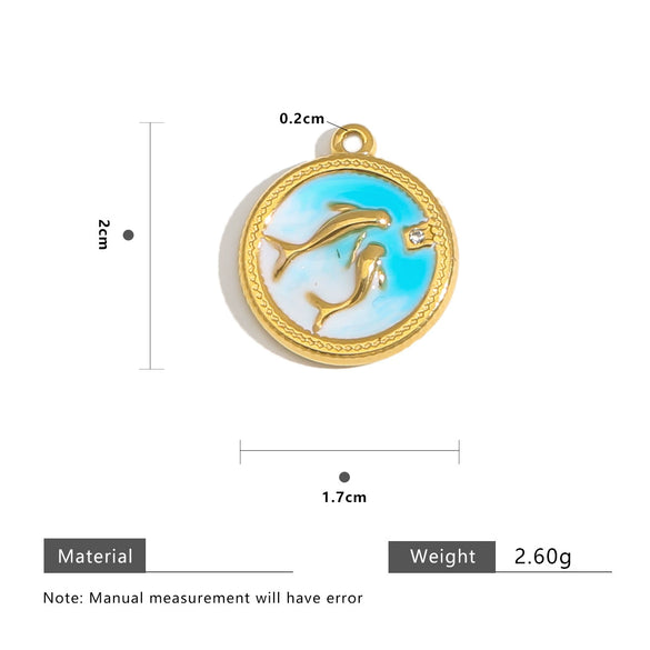 Wholesale Stainless Steel Dripping Oil Style Pendant Accessories For Diy Jewelry Earrings Necklace