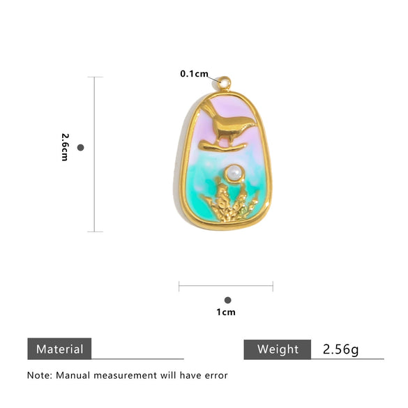 Wholesale Stainless Steel Dripping Oil Style Pendant Accessories For Diy Jewelry Earrings Necklace