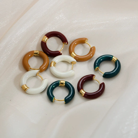 Wholesale Stainless Steel Dripping Oil U Shape Earrings For Women