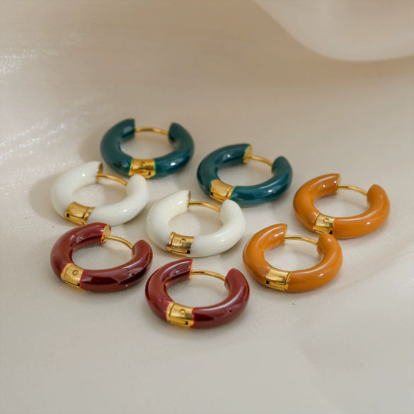 Wholesale Stainless Steel Dripping Oil U Shape Earrings For Women